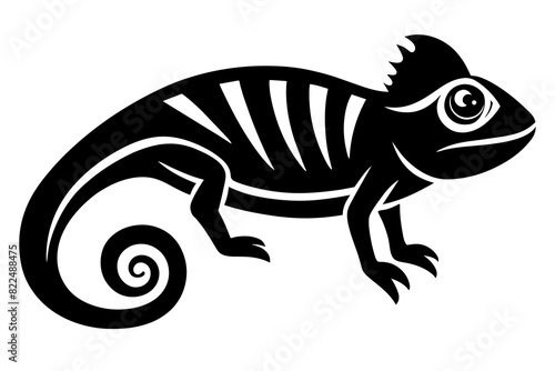 chameleon vector silhouette illustration