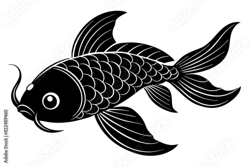 koi fish vector silhouette illustration