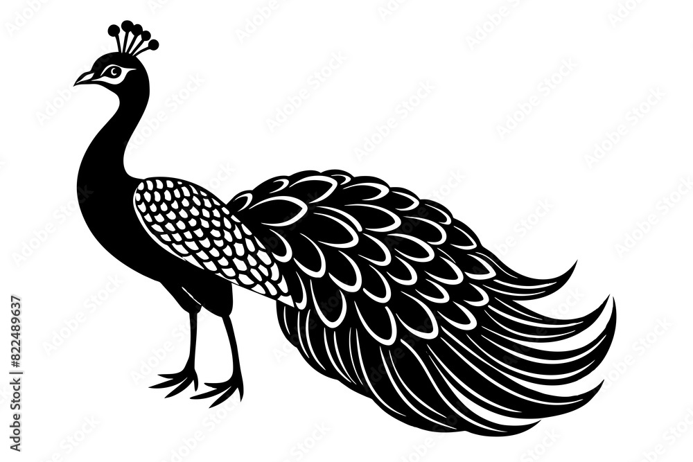 peahen vector silhouette illustration peahen vector silhouette illustration