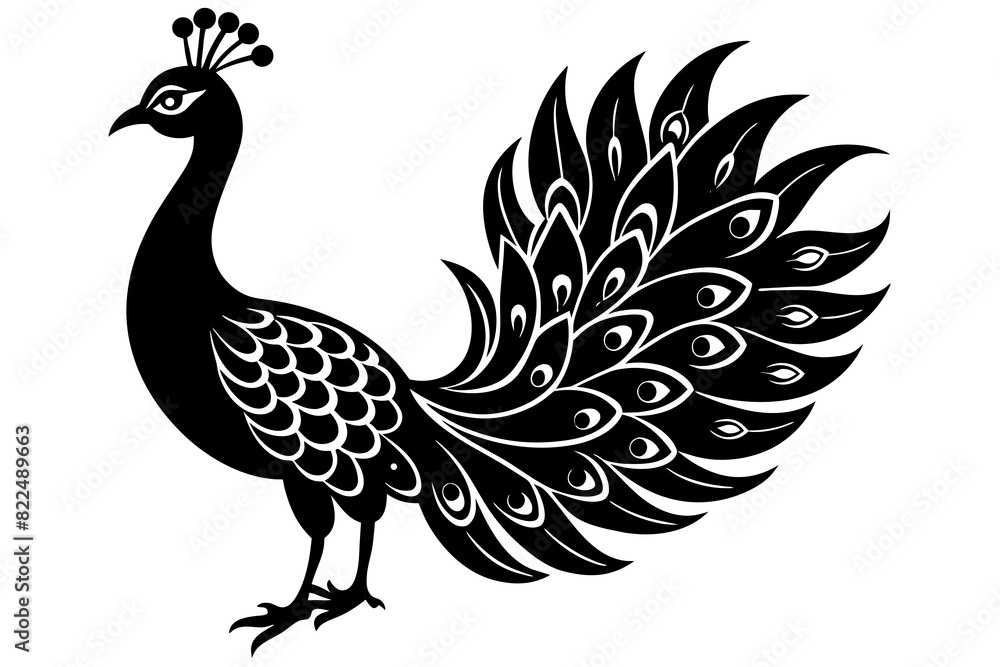 peahen vector silhouette illustration peahen vector silhouette illustration