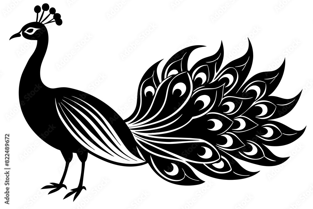 peahen vector silhouette illustration peahen vector silhouette illustration