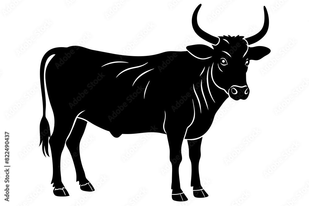  zebu cow vector silhouette illustration