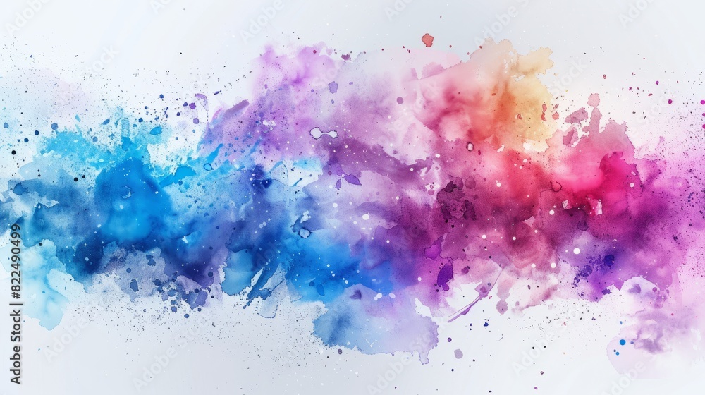 Vibrant rainbow watercolor background with pastel splash, abstract texture for summer designs - vector illustration