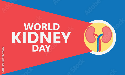 World Kidney Day on 11 March, Design Illustration. Kidney Care Awareness campaign Illustration. Can be used for greeting card, poster, banner, flyer, landing page, etc.