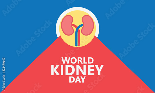 World Kidney Day on 11 March, Design Illustration. Kidney Care Awareness campaign Illustration. Can be used for greeting card, poster, banner, flyer, landing page, etc.