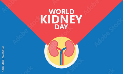 World Kidney Day on 11 March, Design Illustration. Kidney Care Awareness campaign Illustration. Can be used for greeting card, poster, banner, flyer, landing page, etc.