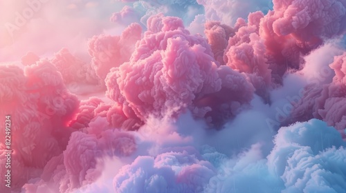 Serene and tranquil backdrop with dreamy and ethereal cloud formations in pastel colors for advertising campaigns