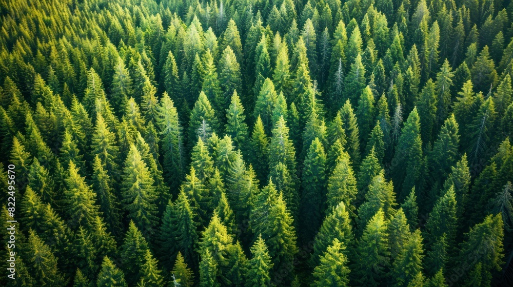 Healthy green trees in a forest of old spruce, fir and pine trees in wilderness of a national park. Sustainable industry, ecosystem and healthy environment concepts and background. Healthy green trees in a forest of old spruce, fir and pine trees in wilderness of a national park. Sustainable industry, ecosystem and healthy environment concepts and background.