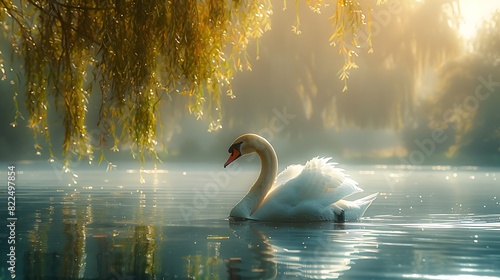 swan on the lake photo