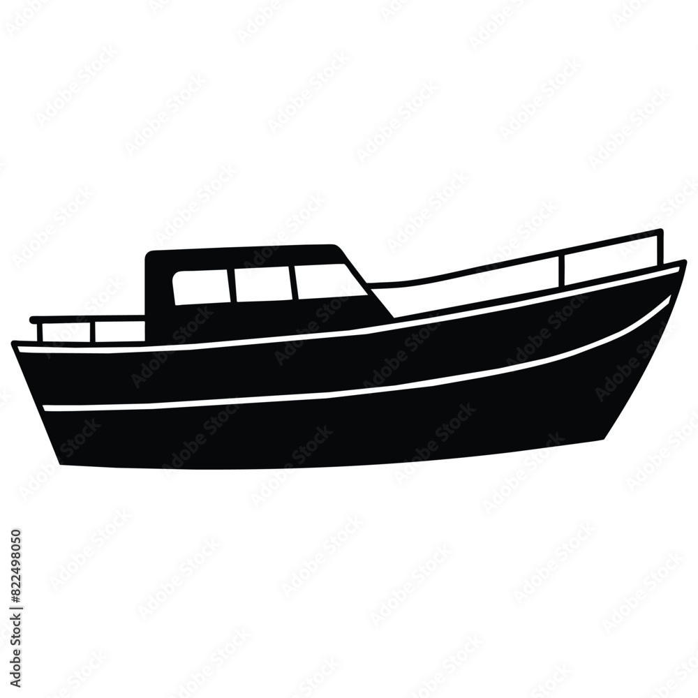 boat silhouette vector illustration on white background boat silhouette vector illustration on white background