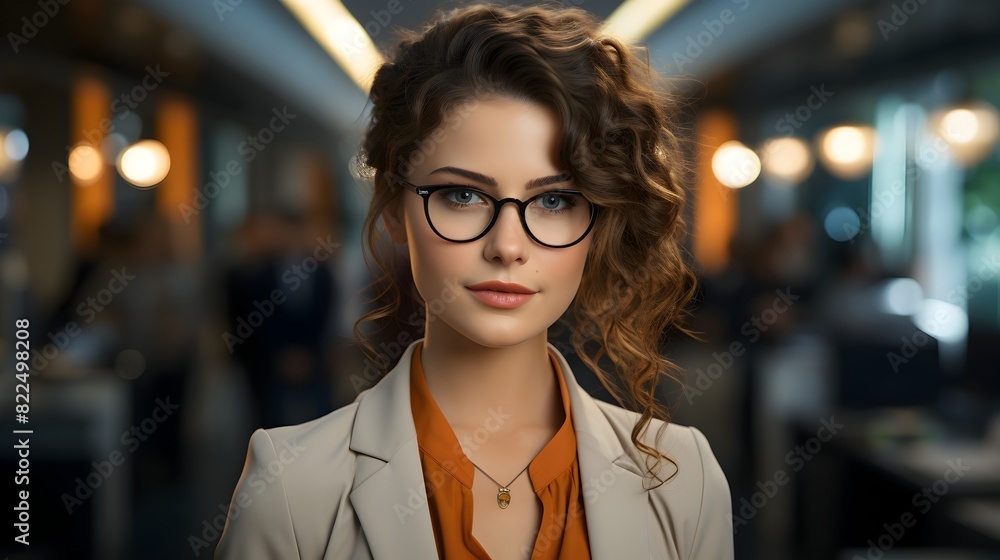 Businesswoman presenting in modern office with diversity and inclusion Businesswoman presenting in modern office with diversity and inclusion