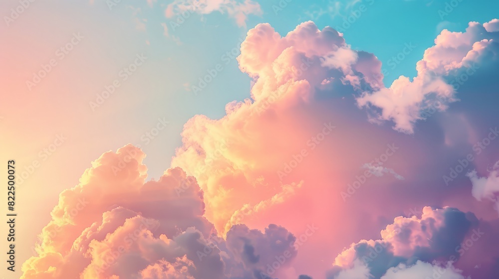 Tranquil pastel sky with sun and clouds, dreamy background in soft hues, perfect for inspirational designs or calm concepts Tranquil pastel sky with sun and clouds, dreamy background in soft hues, perfect for inspirational designs or calm concepts