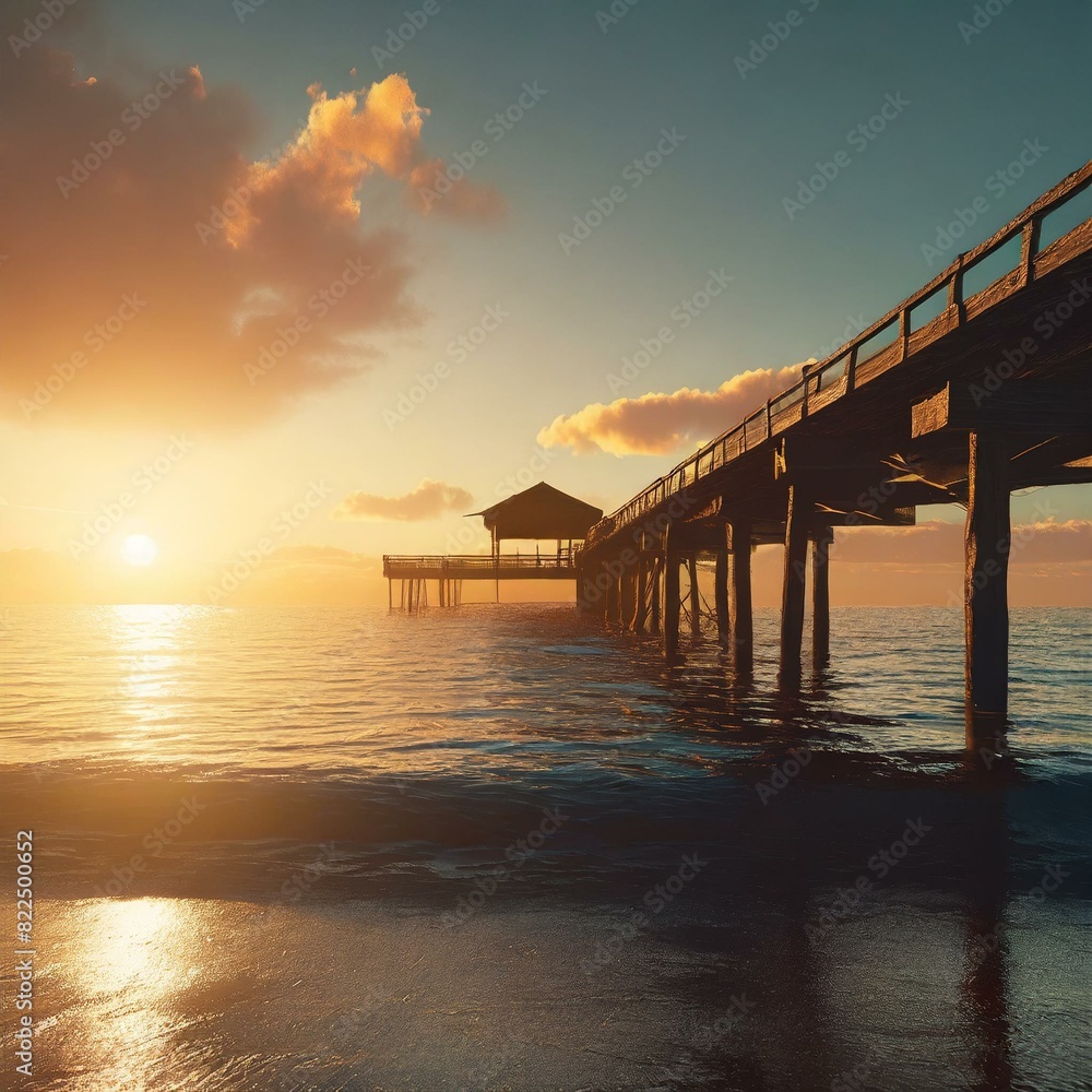 Sunset / Sunrise at the pier over the ocean
Sunset / Sunrise at the pier over the ocean