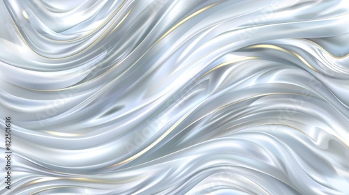  A tight shot of an abstract backdrop, predominantly white and gold, featuring wavy lines and curved forms in the focal point A tranquil, light blue sky is embedded