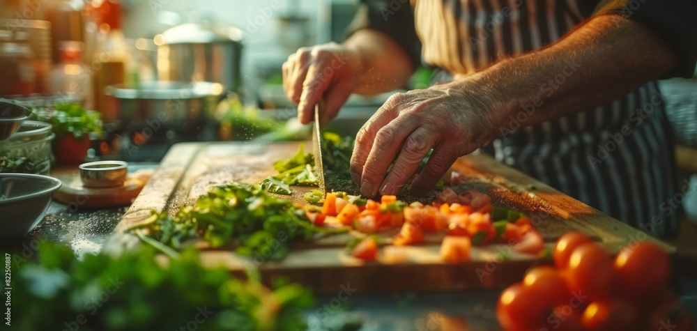 Fresh ingredients make the best meals, close-up hand makes food.