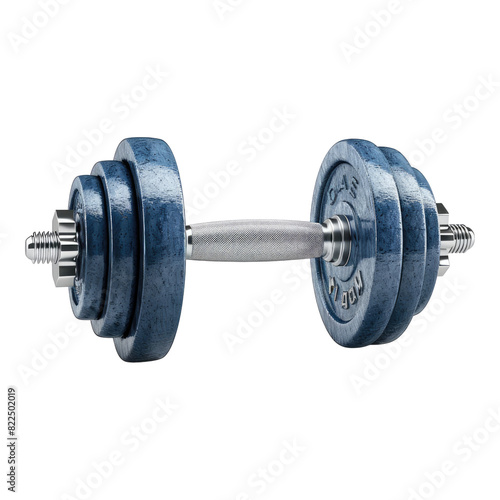 Dumbbell and discs for arms isolated on transparent background.