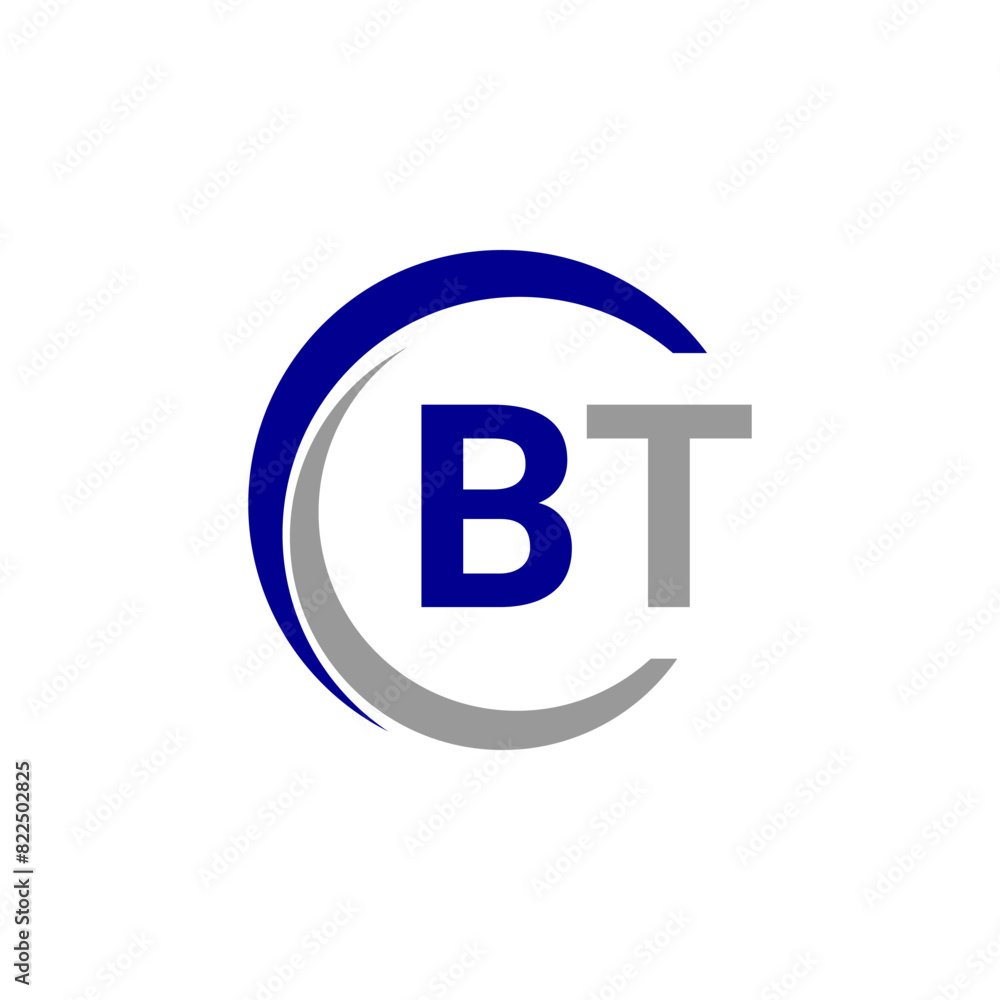 a blue and white logo with the B and T letter a blue and white logo with the B and T letter