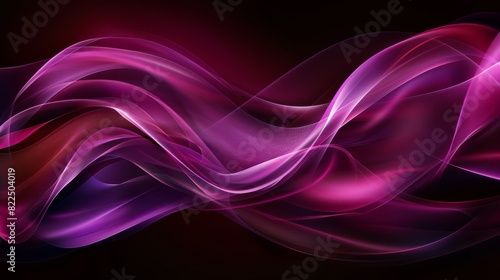  A pink and purple wave on black backdrop - an ideal computer-generated image for wallpapers or overlays, with ample space for text or additional imagery photo