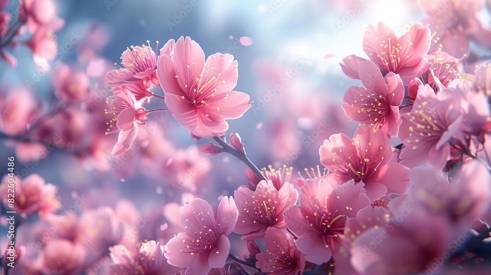 Beautiful cherry blossom sakura in spring time over blue sky. Beautiful cherry blossom sakura in spring time over blue sky.