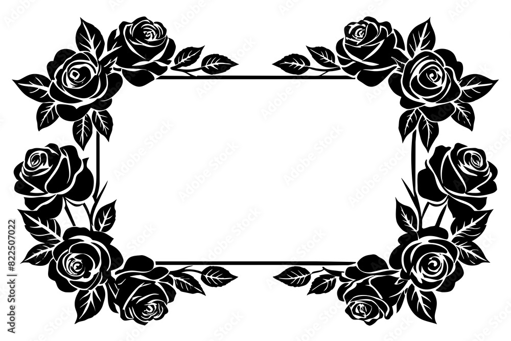 Rose mirror vector silhouette illustration Rose mirror vector silhouette illustration
