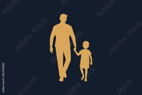 Loving father walking side by side with son holding hands © ArtfuIInfusion769