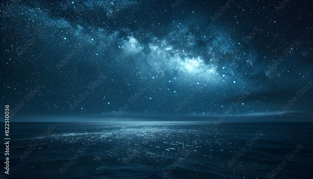 Fototapeta premium Amazing starry sky over sea at night