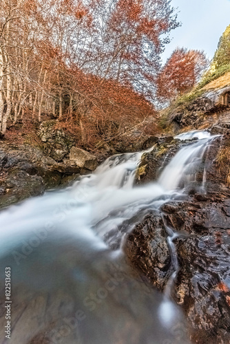 Water falls of the Ara river  in the Bujaruelo valley  Monte Perdido-Ordesa  Huesca  Spain