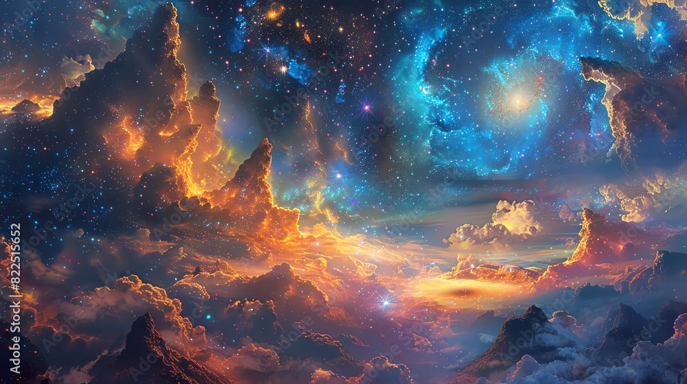 Artistic galaxy landscape vivid Artistic galaxy landscape vivid