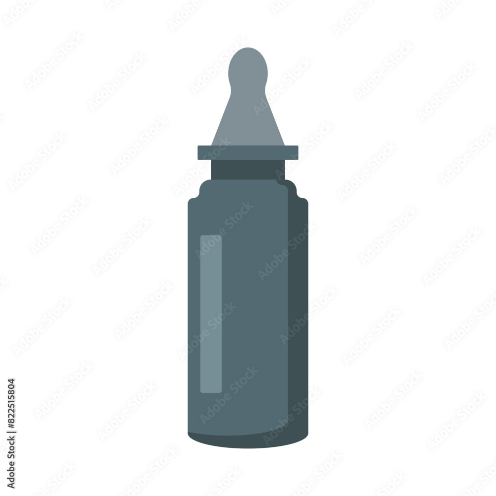 Flat illustration of a green spray bottle with medicine for the nose. Flat illustration of a green spray bottle with medicine for the nose.