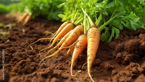 Wallpaper Mural Freshly harvested organic carrots from the farm plantation, healthy and vibrant produce for sale Torontodigital.ca