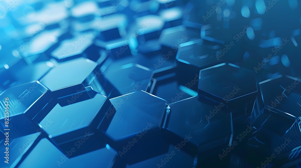 3D Render of Blue Abstract Hexagon Background 3D Render of Blue Abstract Hexagon Background