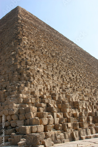 Structure of the pyramid wall in Giza, Egypt.