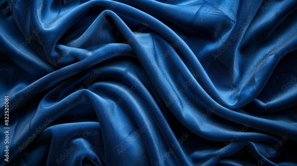 Fototapeta premium velvet fabric trends, sumptuous navy blue velvet fabric texture, a luxurious and elegant choice for interior design projects