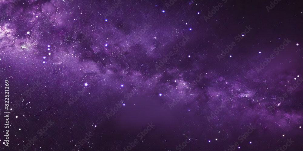 The deep purple night sky is filled with twinkling stars, the Milky Way stretching across it like a shimmering ribbon