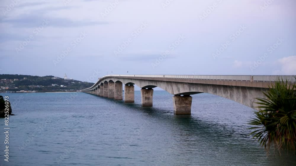 Kouri Big Bridge at sunset Okinawa Island, Japan. Dramatic weather. High quality 4k footage. Kouri Big Bridge at sunset Okinawa Island, Japan. Dramatic weather. High quality 4k footage.