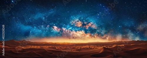 Milky Way over a desert landscape © Kasitthanin