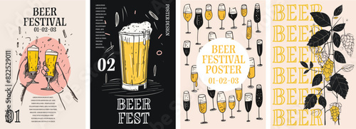 Beer festival poster background illustration. Flyer for a drinks celebration