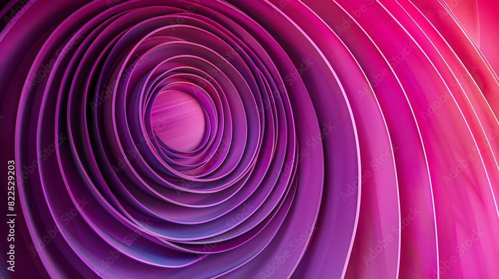 An abstract composition with concentric circles in gradient hues of ...
