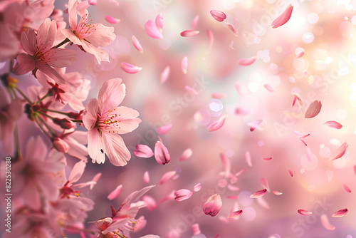 background of falling cherry blossoms and petals  © Fabio