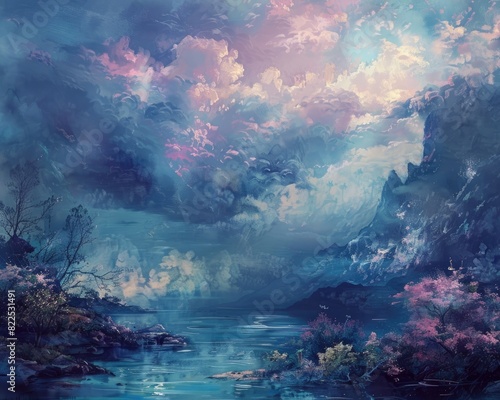 Ethereal Landscape with Whispered Sentiment of Eternal Love