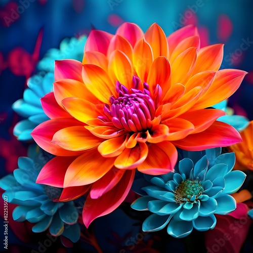 colourful flower background © krishna