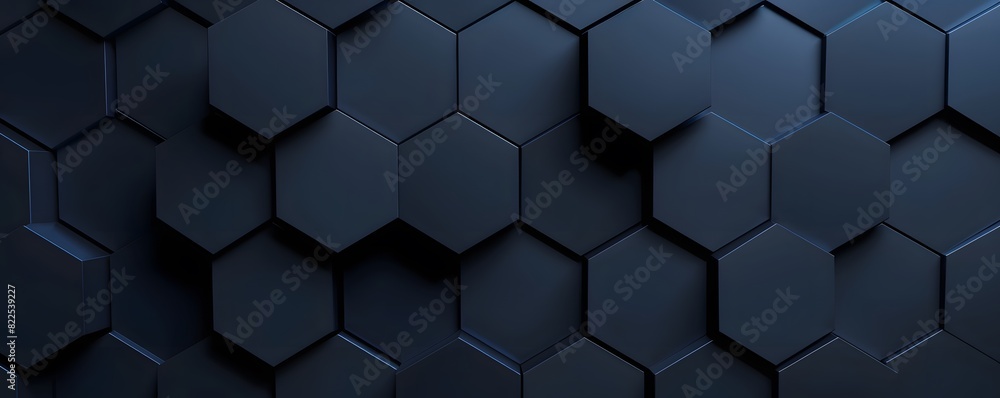 3D Render of Dark Blue Abstract Hexagon Pattern Background 3D Render of Dark Blue Abstract Hexagon Pattern Background