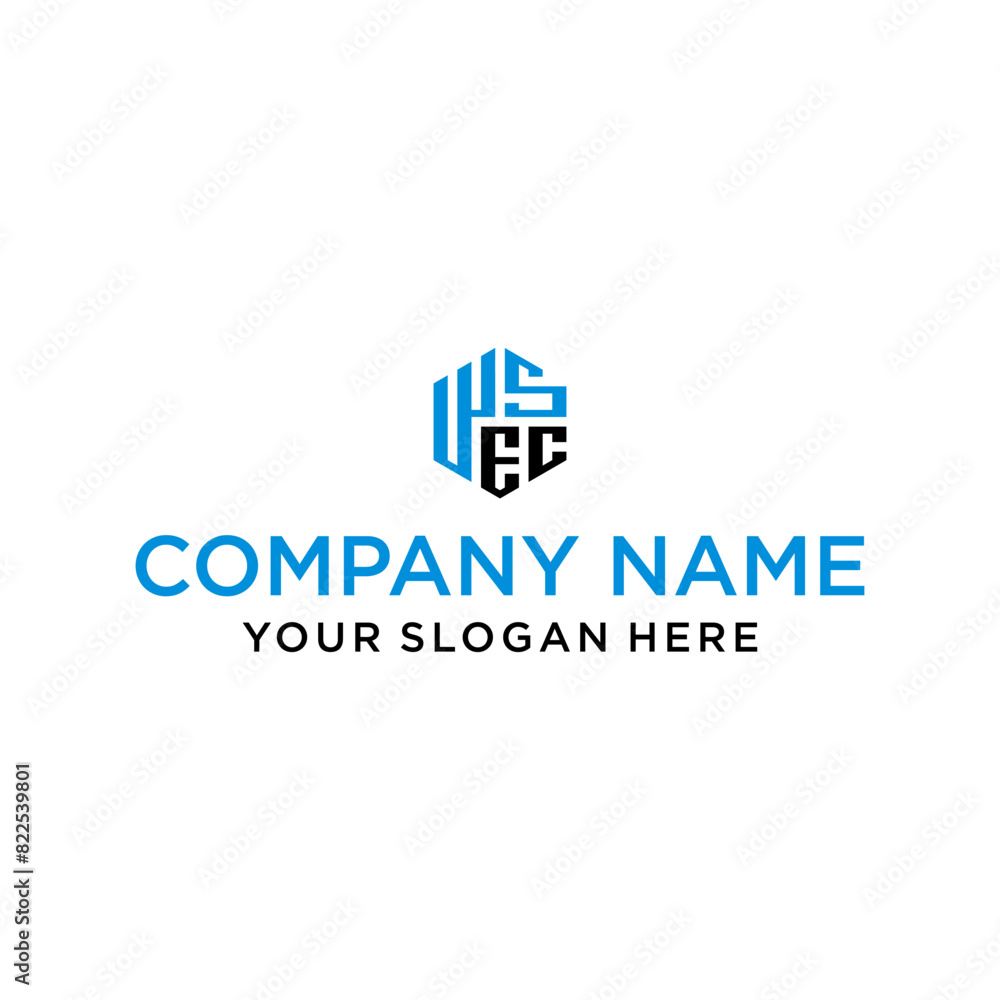WSEC letter shaped hexagon and cube logo with letter design for company identity WSEC letter shaped hexagon and cube logo with letter design for company identity
