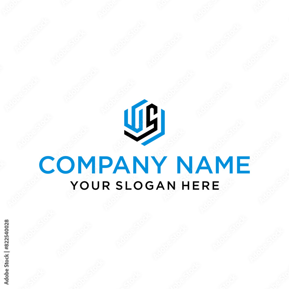 WSJ letter shaped hexagon and cube logo with letter design for company identity WSJ letter shaped hexagon and cube logo with letter design for company identity