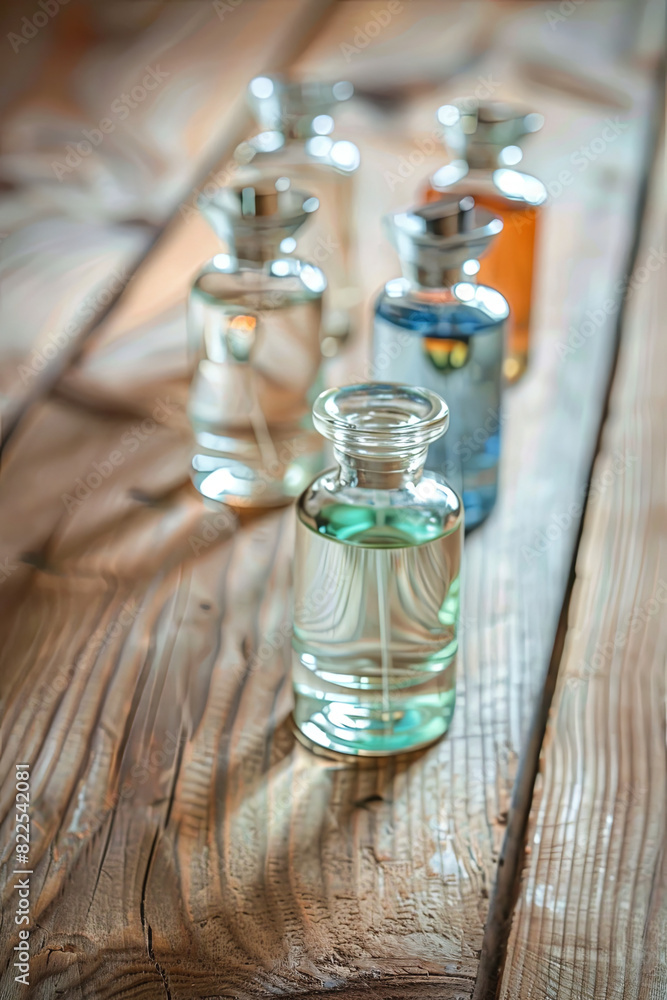different perfume bottles on the wooden background
different perfume bottles on the wooden background