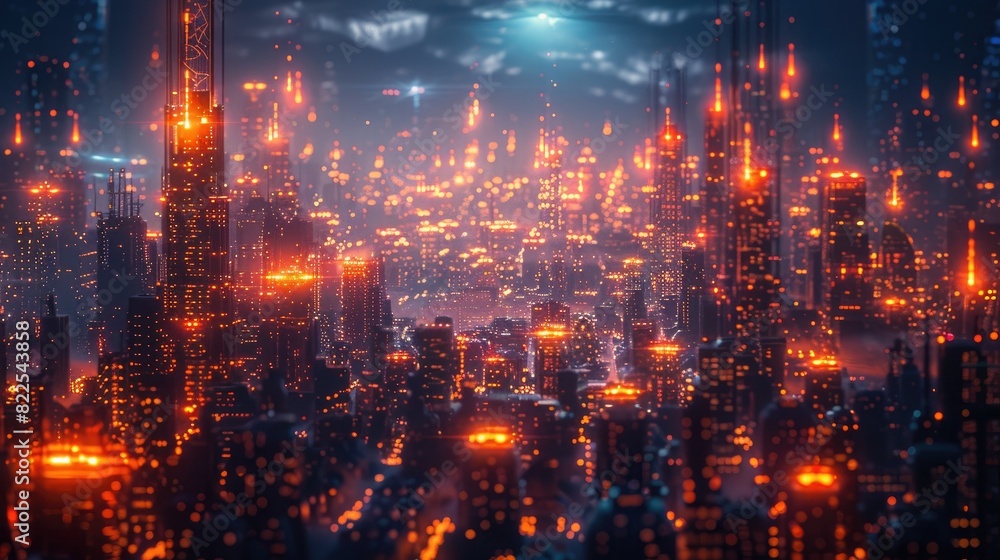 Dystopian Neon Cityscape: Power Dynamics, Technological Advancements, and Digital Surveillance in a Futuristic Environment Dystopian Neon Cityscape: Power Dynamics, Technological Advancements, and Digital Surveillance in a Futuristic Environment