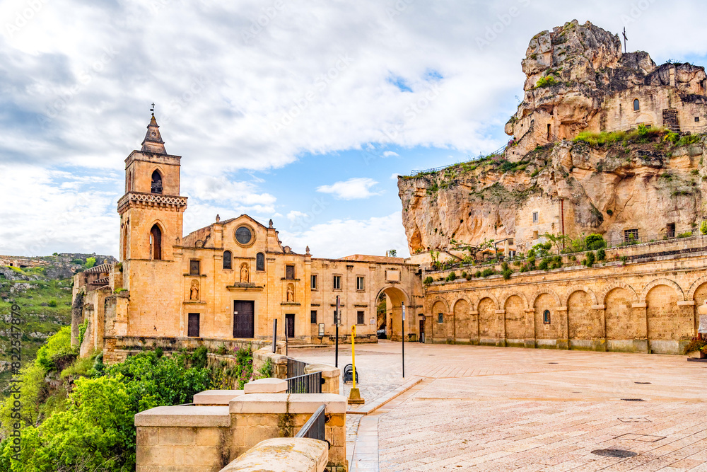 Fototapeta premium View of the ancient town of Matera, Sassi di Matera in Basilicata, southern Italy