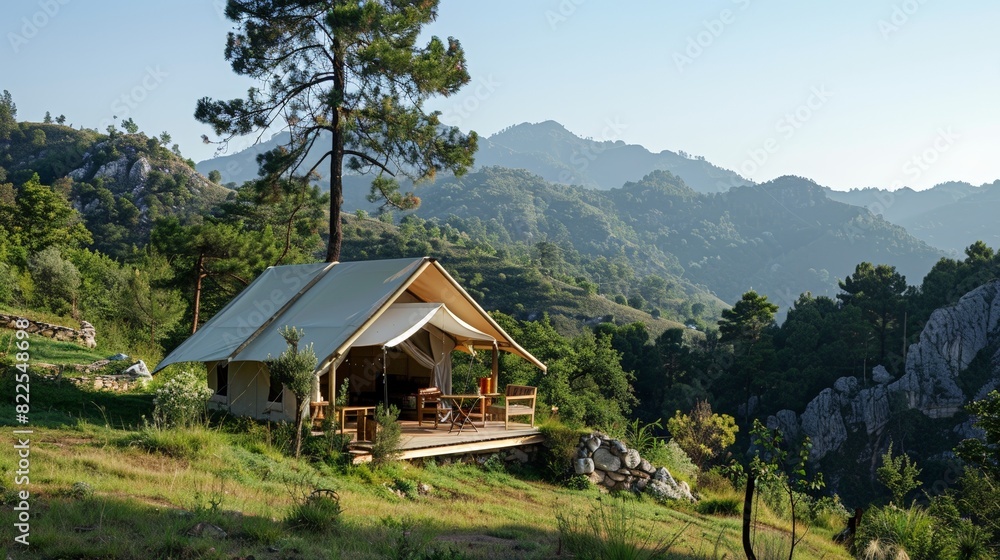 A small, eco-friendly campsite with minimal impact, nestled in the mountains with breathtaking views of nature A small, eco-friendly campsite with minimal impact, nestled in the mountains with breathtaking views of nature