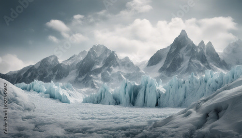 Wallpaper Mural close up view of a giant glacier mountain, isolated white background
 Torontodigital.ca