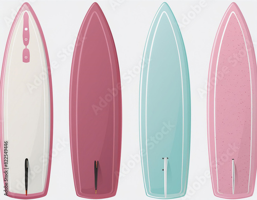 Illustration of a set of boogie boards isolated on a background. photo